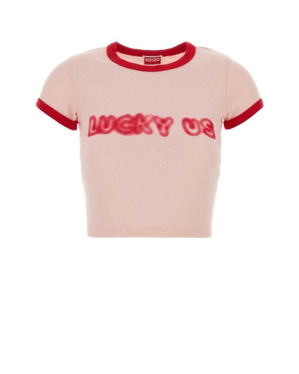 KENZO Pink Light Graphic Crop T-Shirt