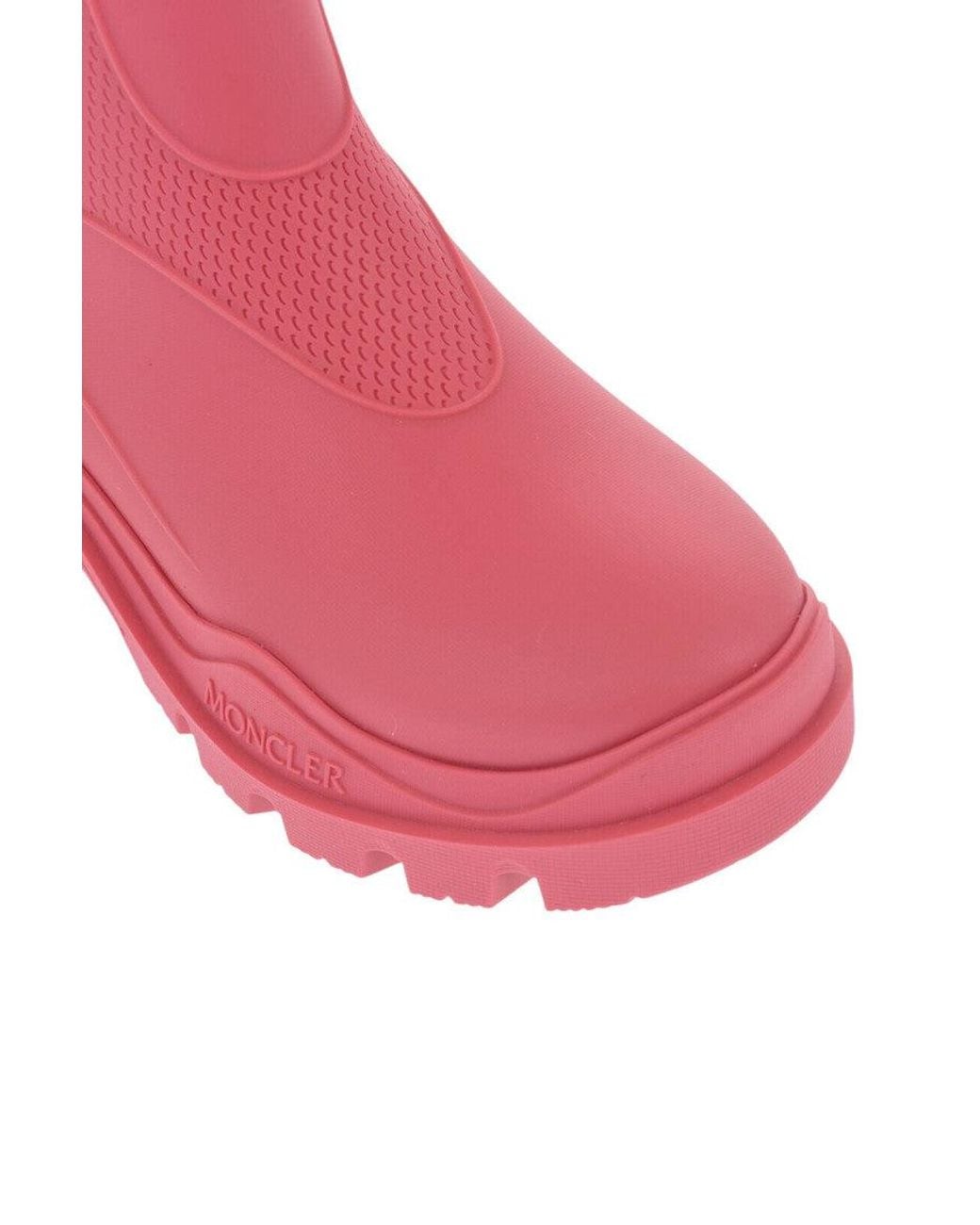 Moncler Pink Rubber Ankle Boots