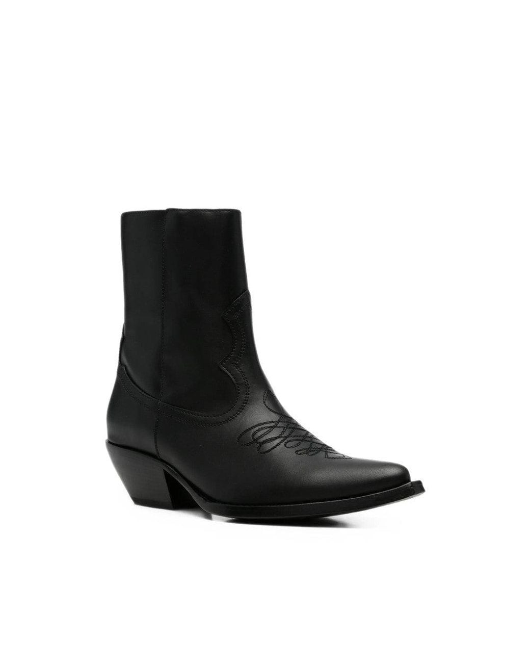 Amiri Black Embroidered Western Boots