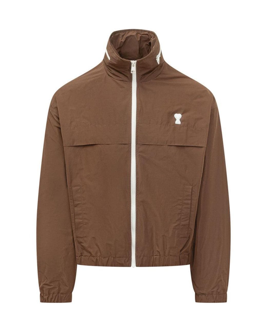 AMI Brown Mock Collar Jacket for men