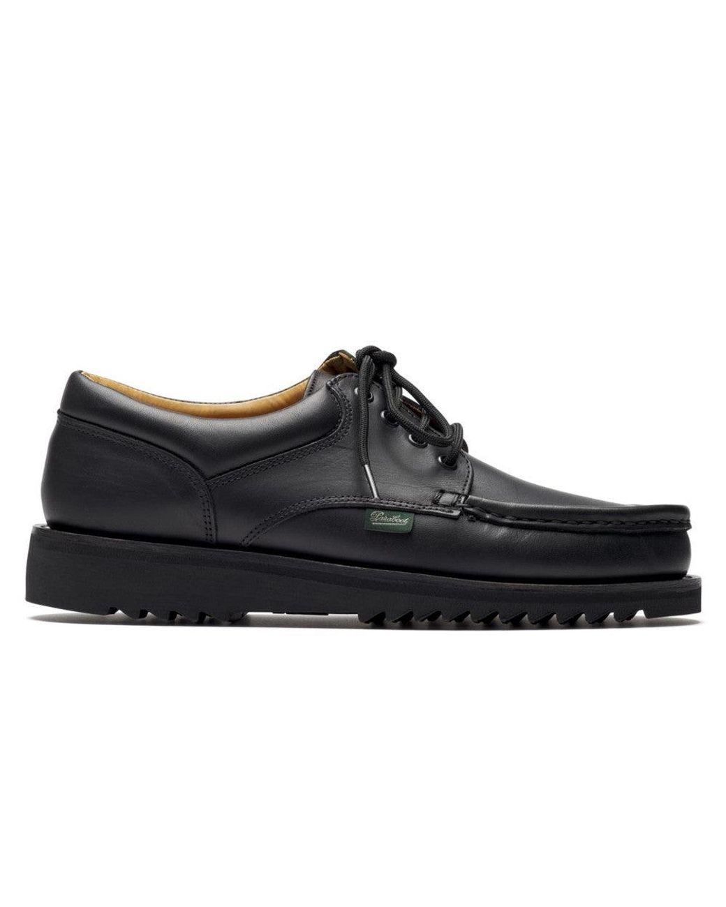 Paraboot Black Leather Lace Ups Shoes for men
