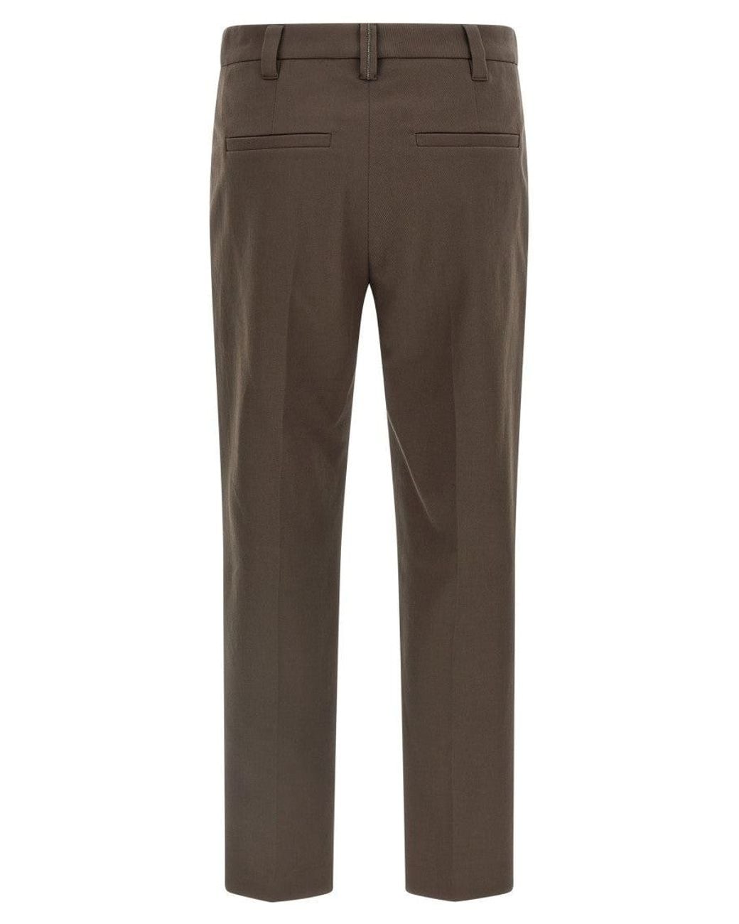 Brunello Cucinelli Gray Cotton Trousers