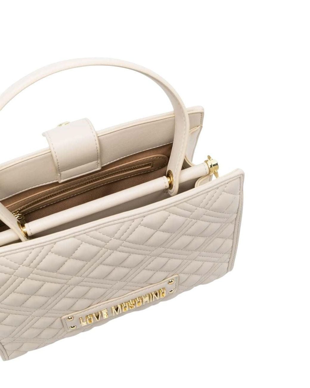 Love Moschino Natural Off Logo Small Satchel