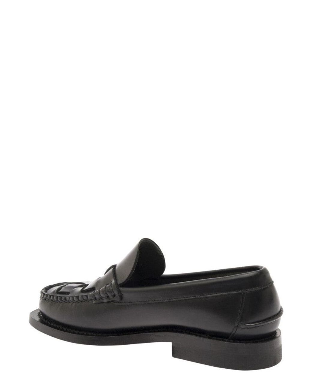 Hereu Black Leather Loafers