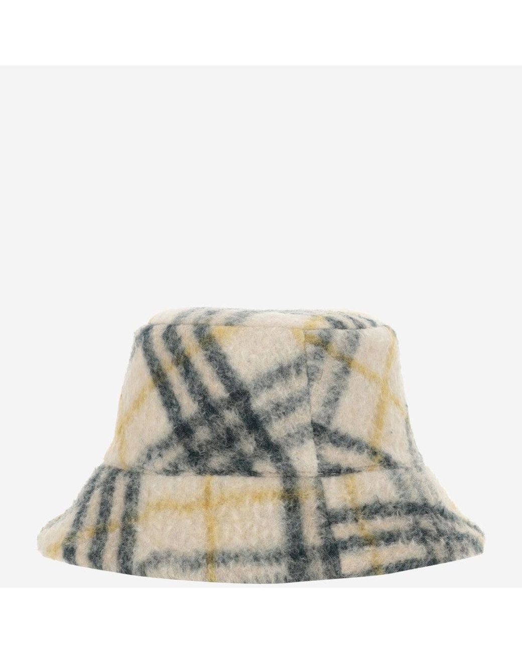 Burberry Brown Reversible Fleece Check Bucket Hat