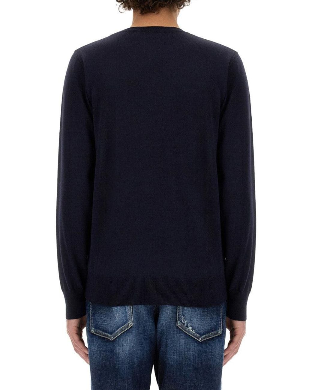DSquared² Blue Logo Crew Neck Sweater for men