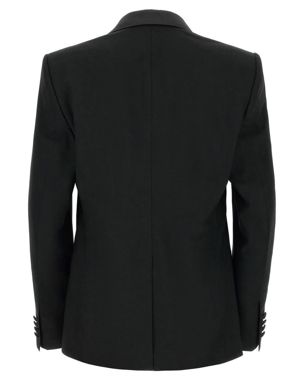 Dolce & Gabbana Black Solid Peaked Lapel Suit for men