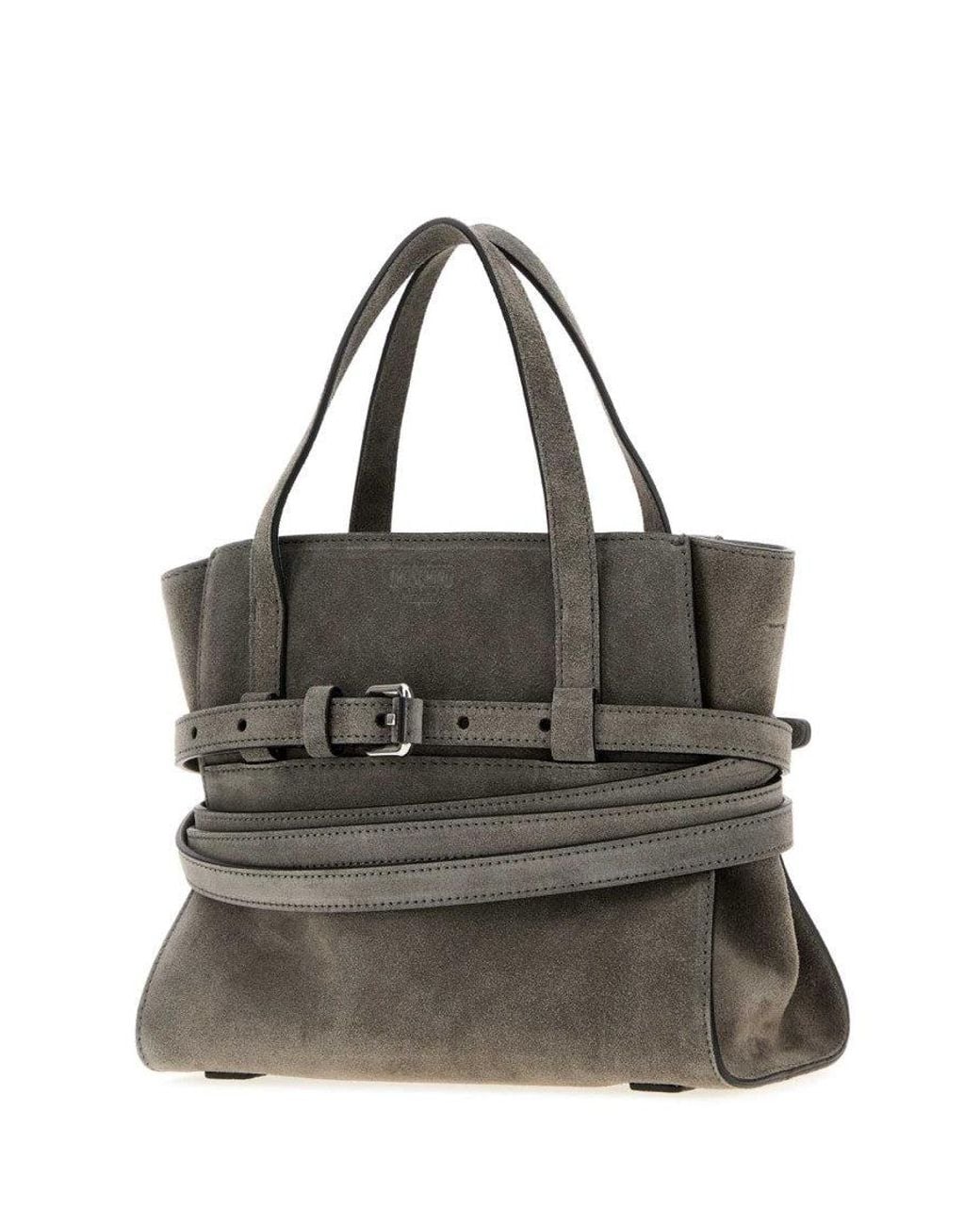 Moschino Black Tie Me Top Zip Mini Tote