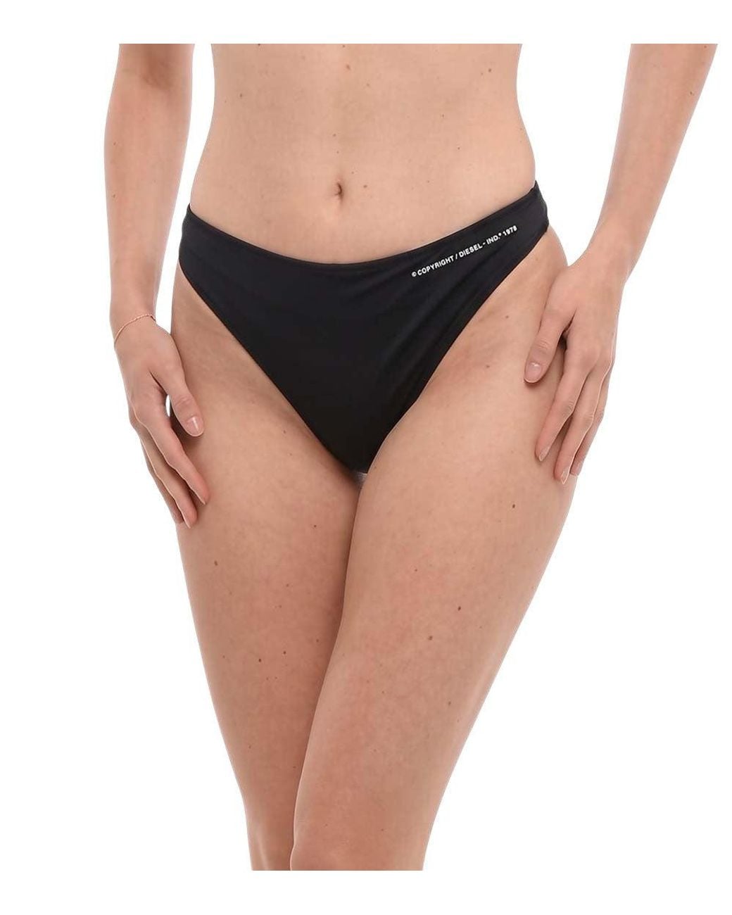 DIESEL Black Logo Bikini Bottom Swimwear