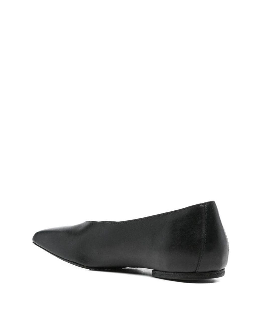 Rick Owens Gray Leather Ballet Flats