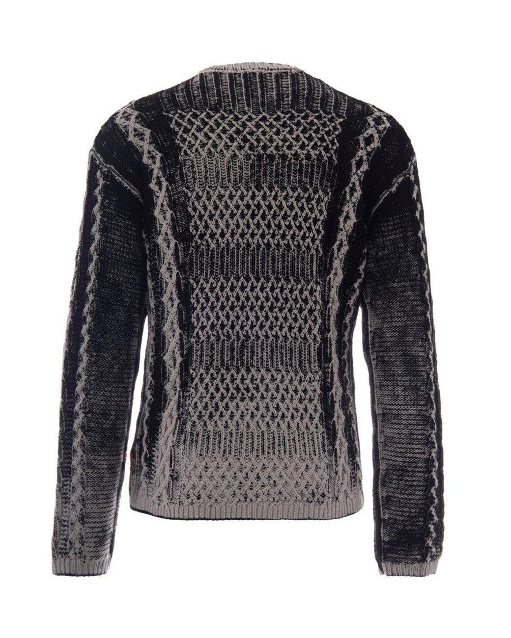 DIESEL Black Crew Neck Sweater for men