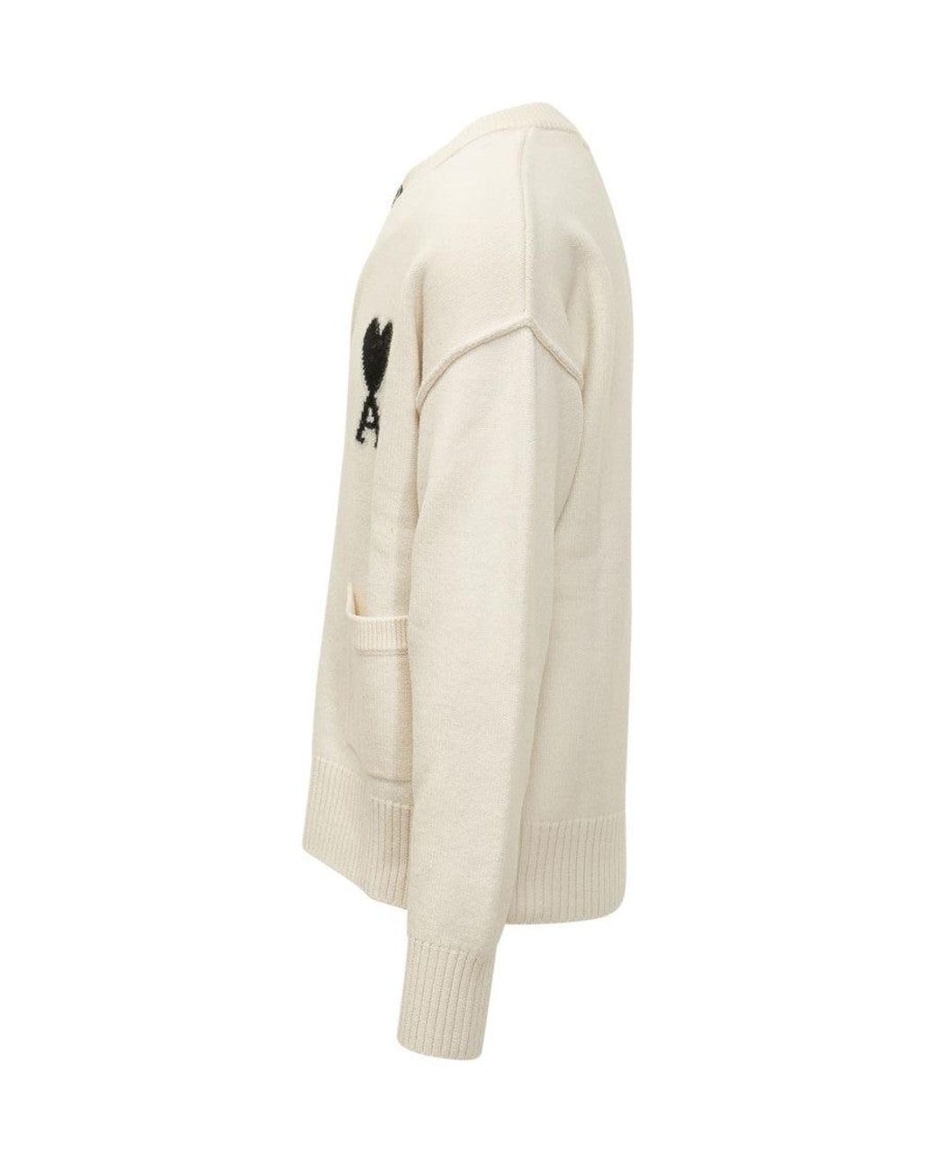 AMI Natural Logo Cardigan for men