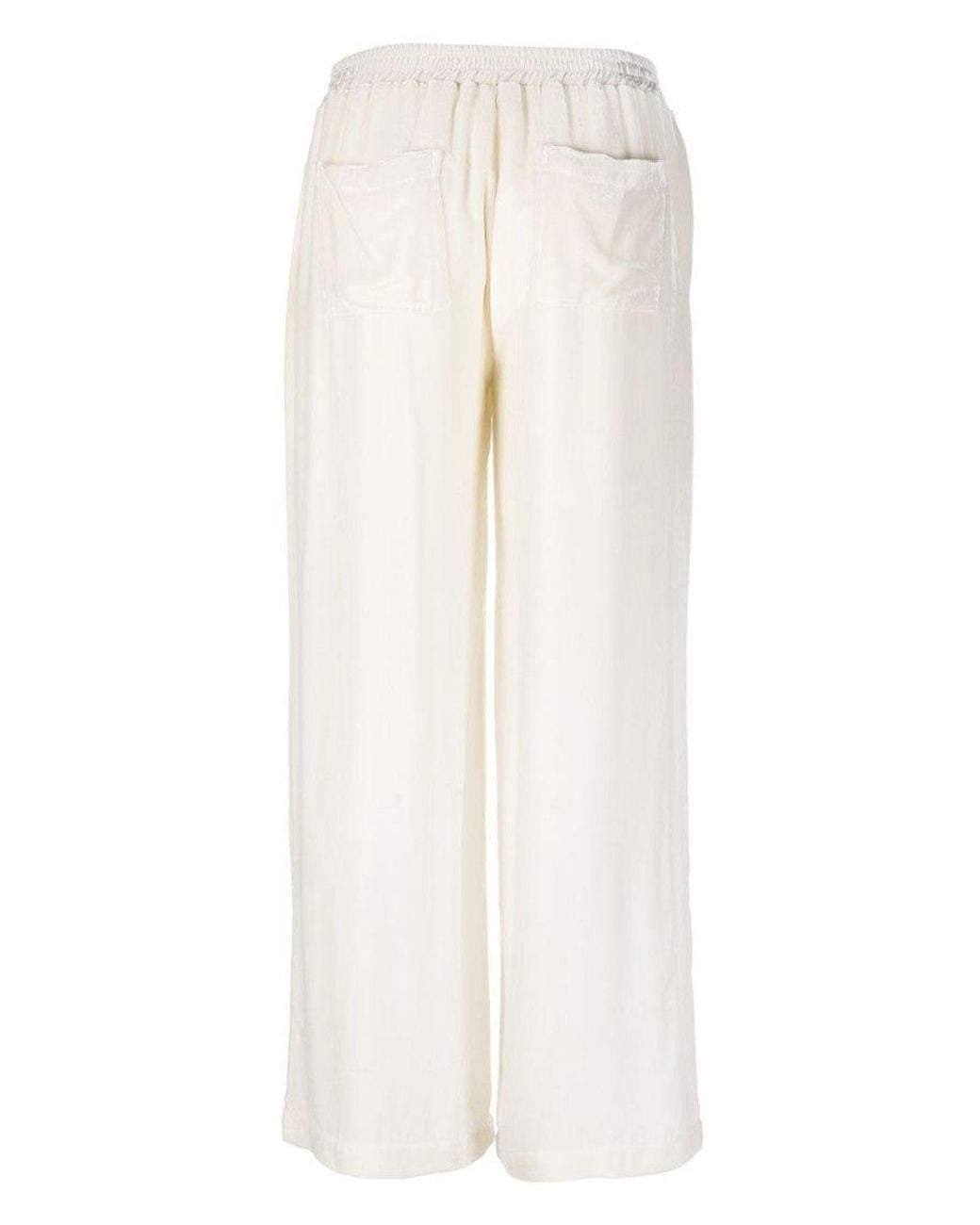 Gold Hawk White Light Wide Leg Velvet Trousers