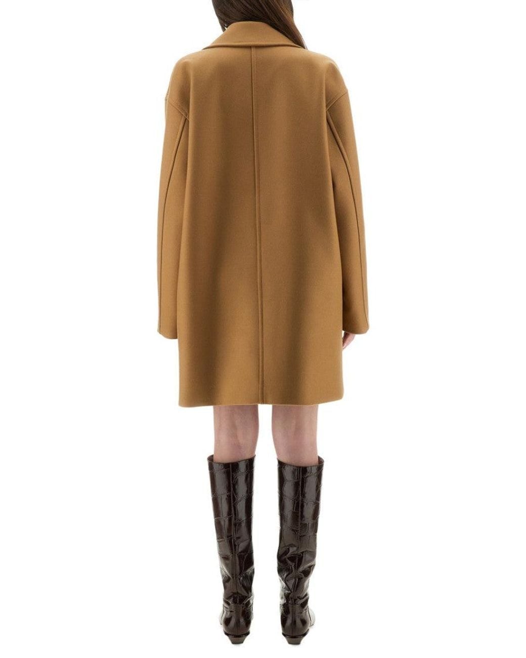 Moschino Natural Notched Lapel Trench Coat