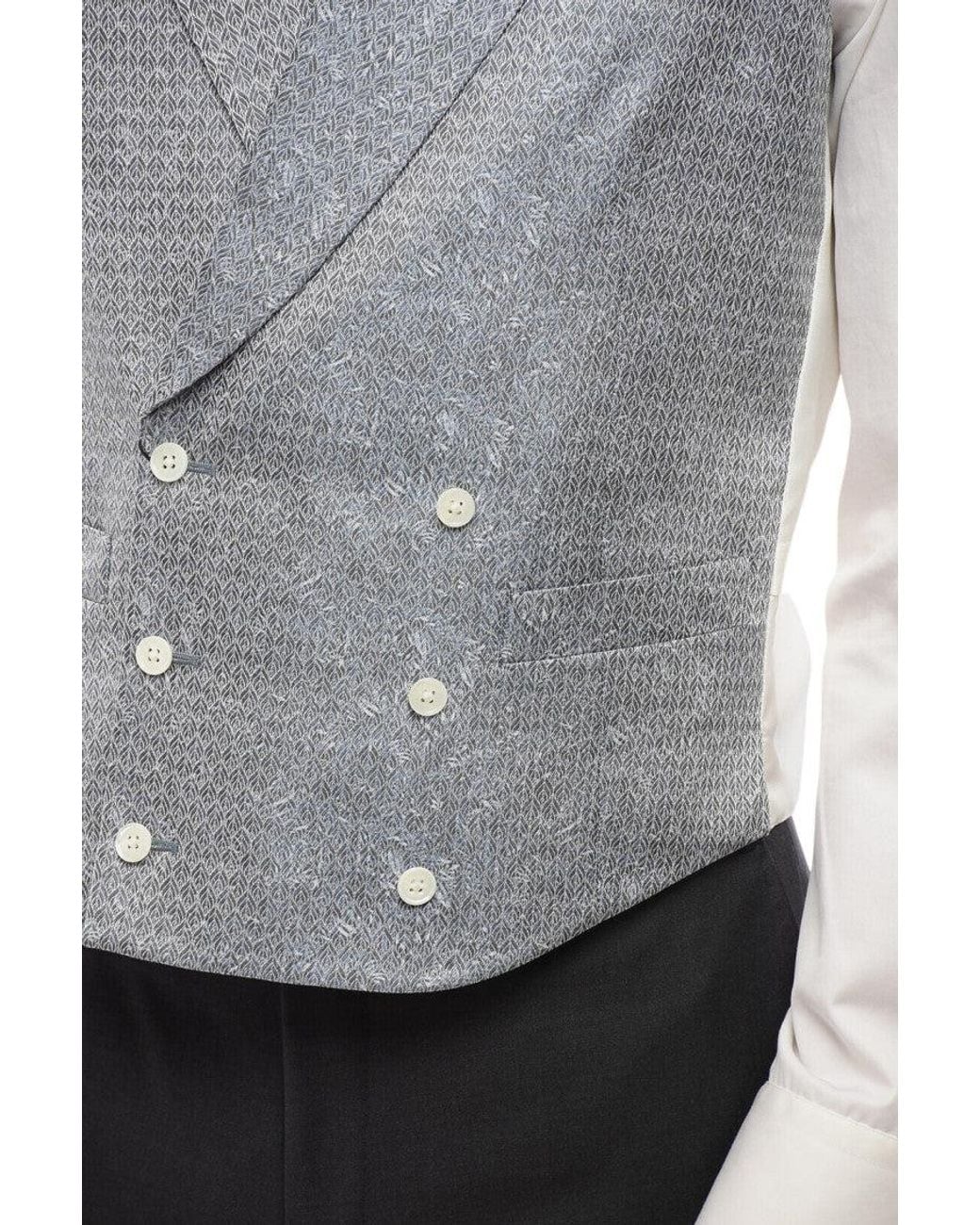 Corneliani Gray Light Peaked Lapel Waistcoat for men
