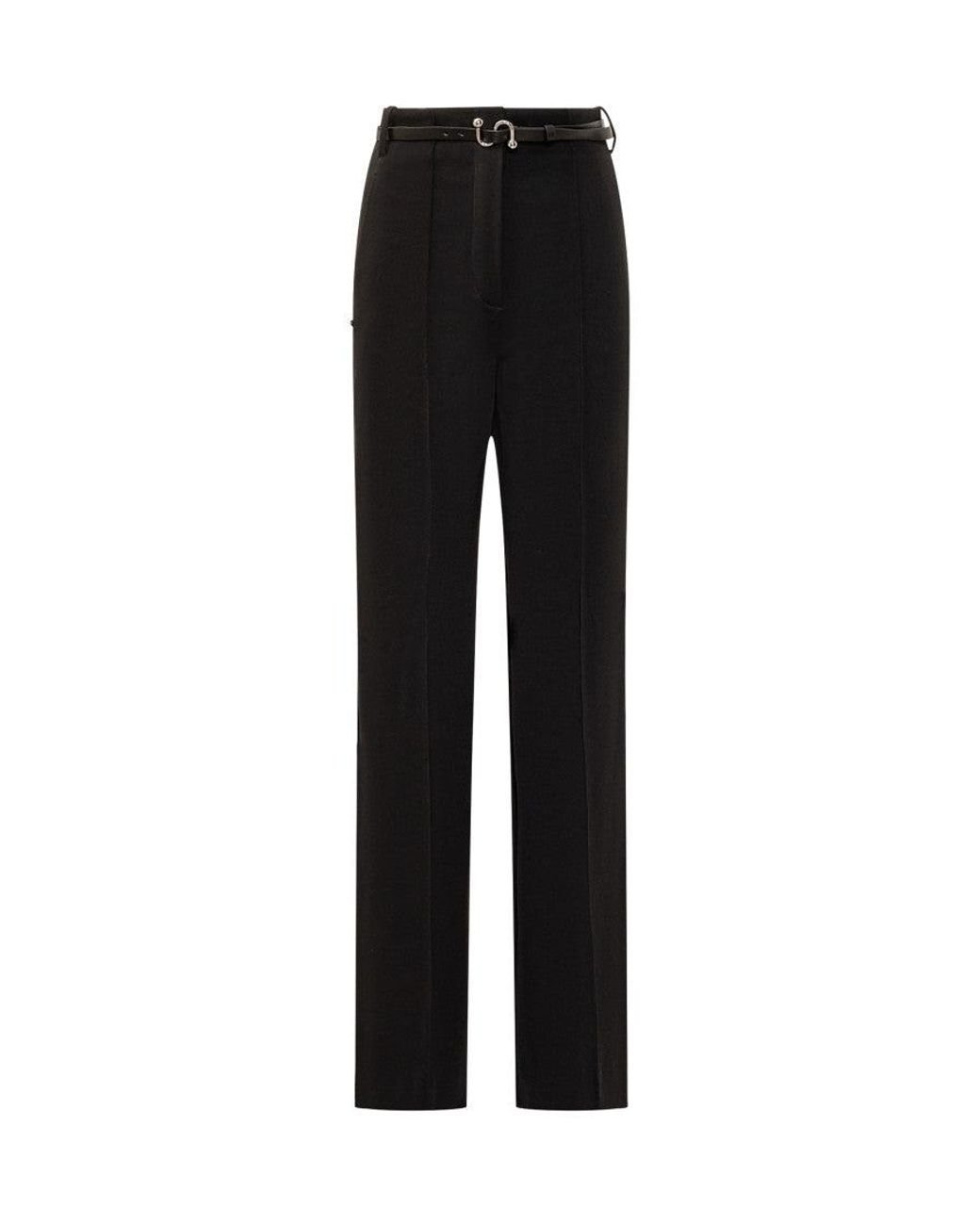 Sportmax Black Straight Flat Front Pants