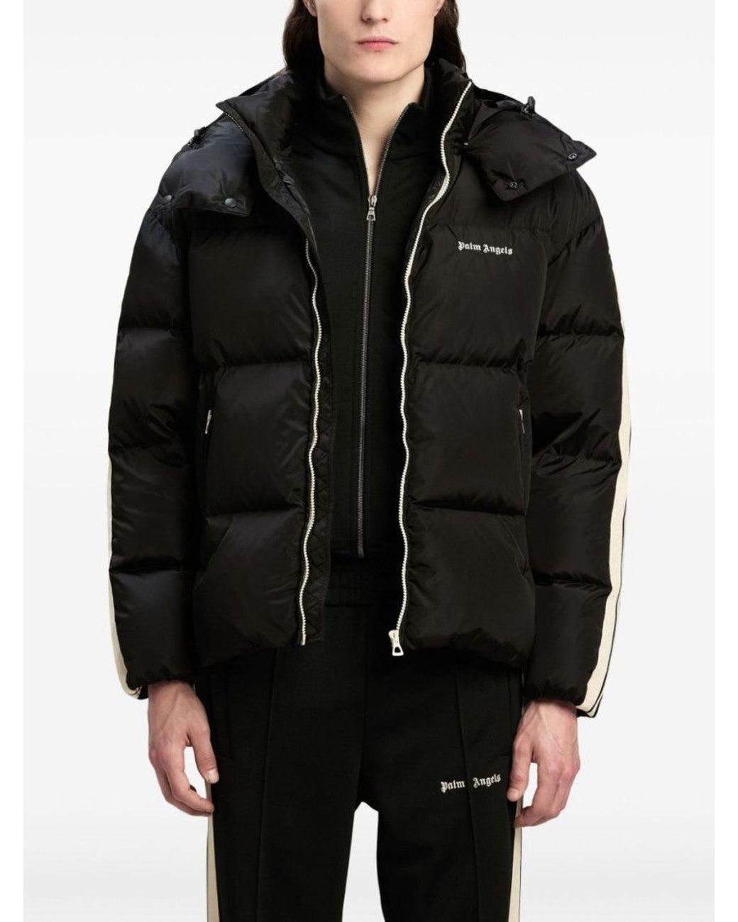 Palm Angels Black Logo Track Down Jacket for men