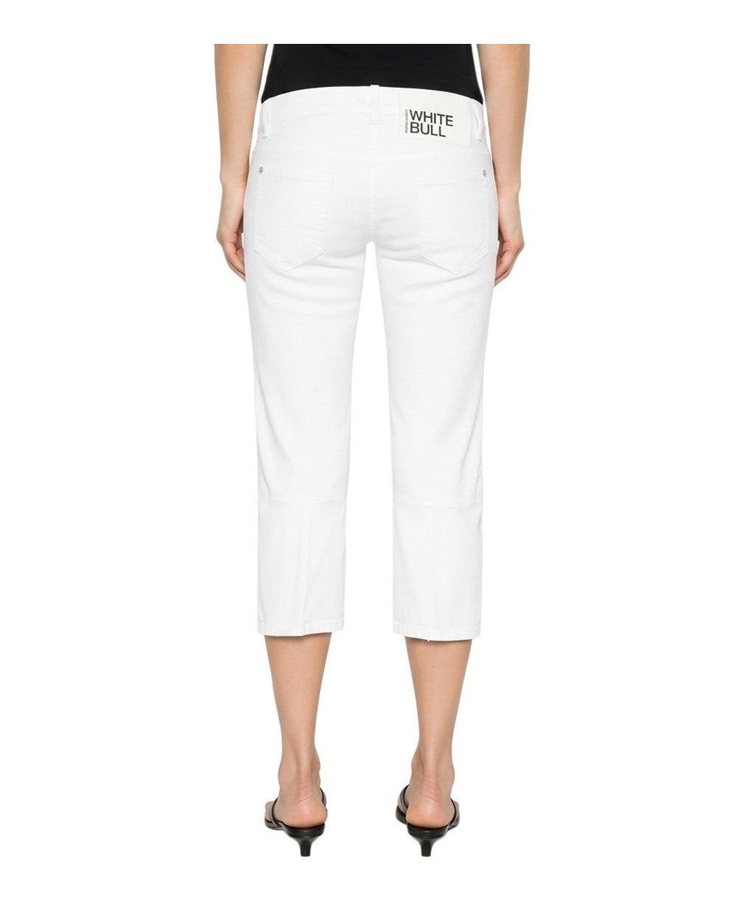 DSquared² White Straight Mid Rise Jeans