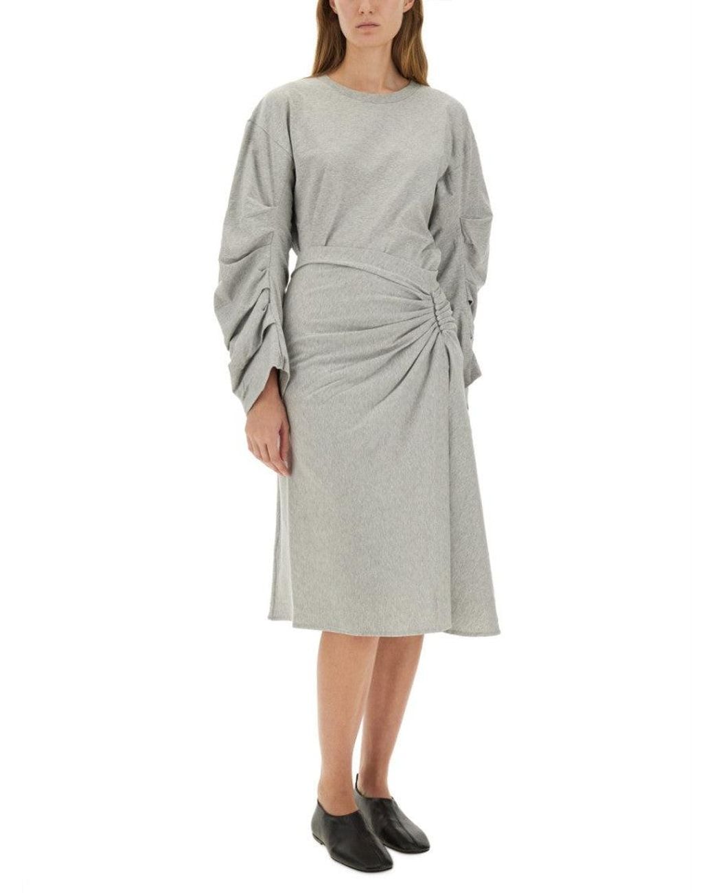 Dries Van Noten Gray Solid Knee Length Skirt