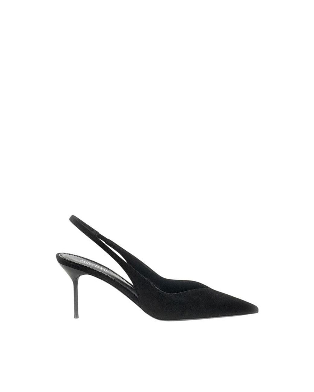 Paris Texas Black Slingback Pumps