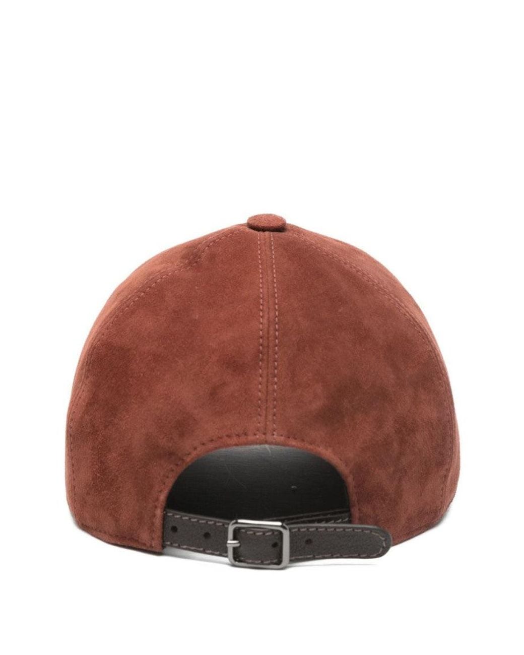 Brunello Cucinelli Brown Embellished Baseball Hat