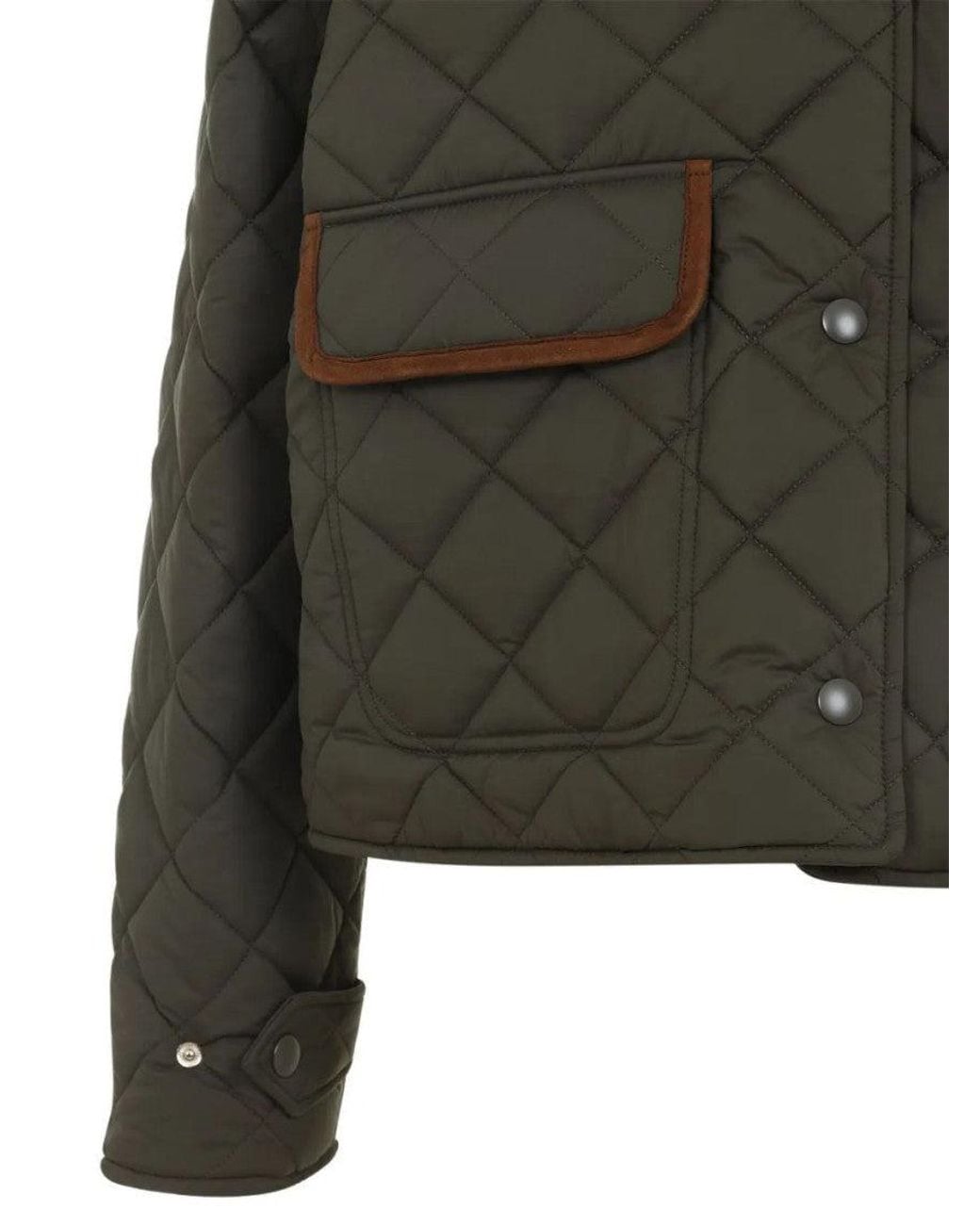 Miu Miu Green Quilted Shirt Collar Jacket
