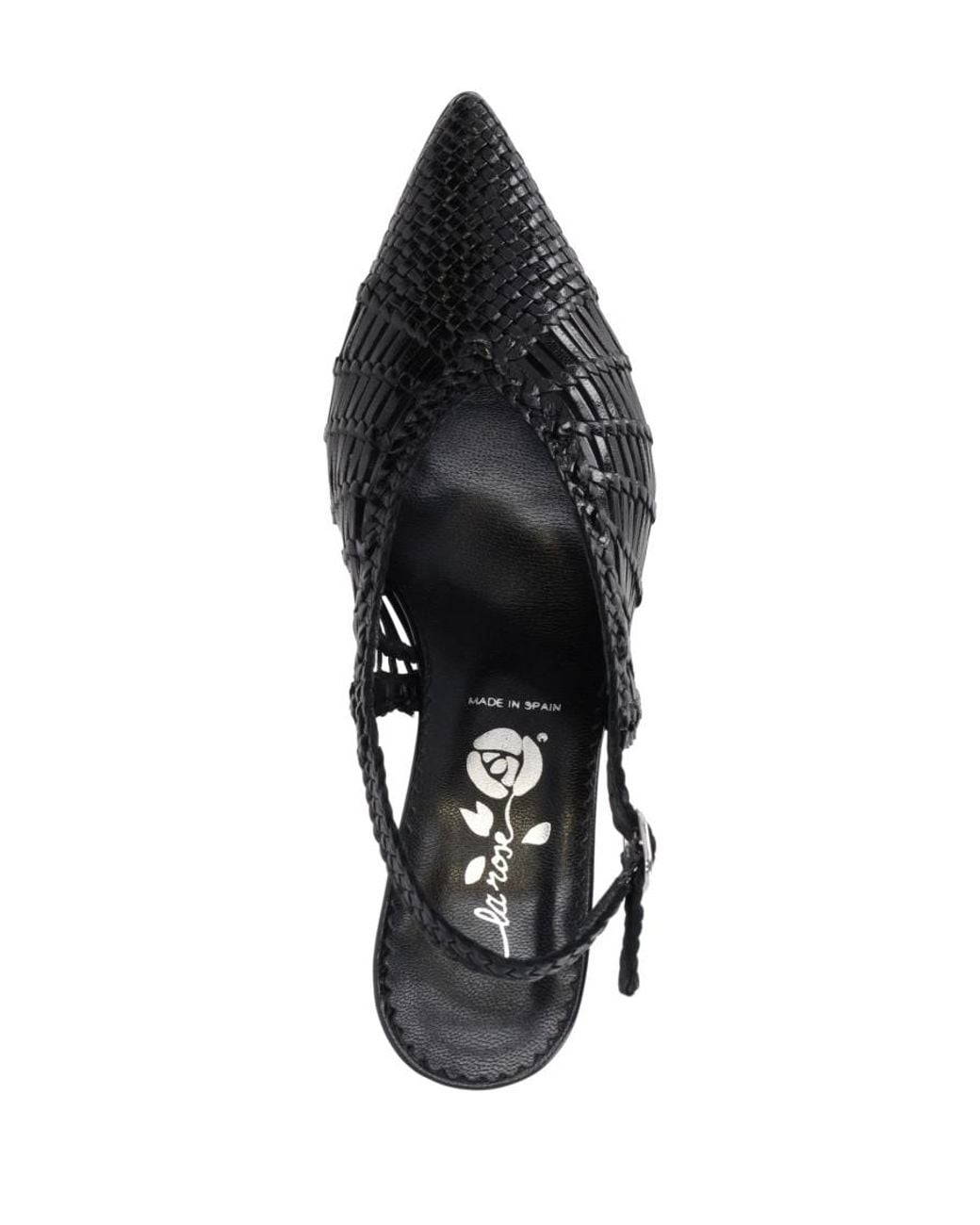 LA ROSE Black Braided Pumps
