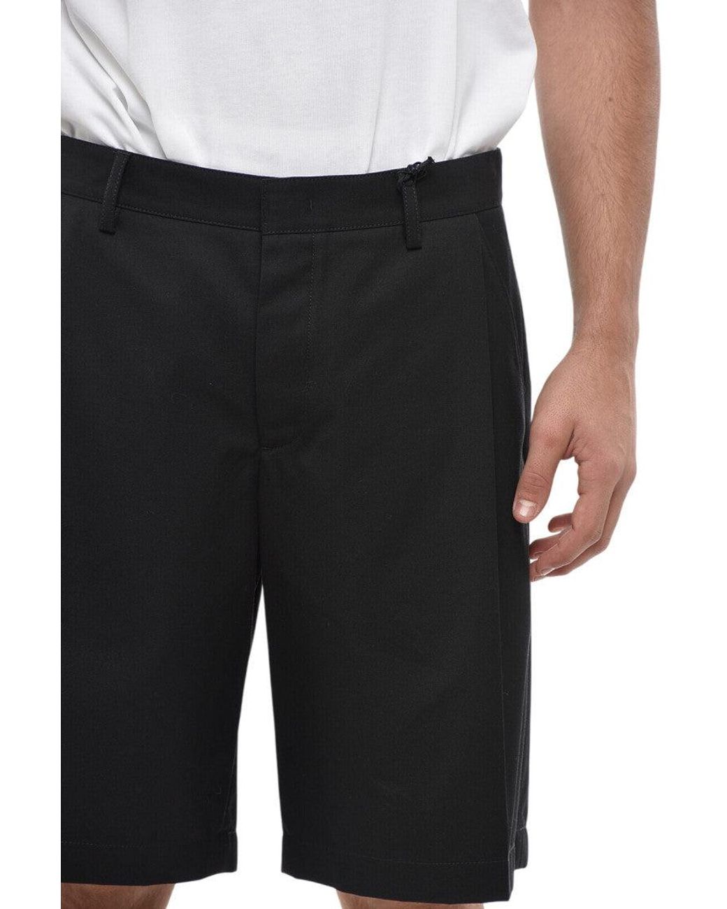 1989 STUDIO Black Dark Solid Shorts for men