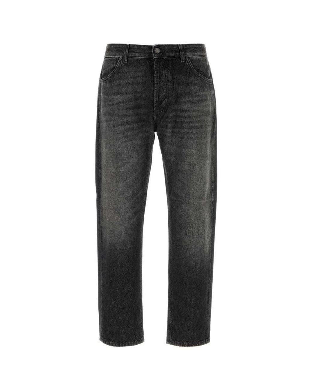 PT Torino Black Mid Rise Jeans for men