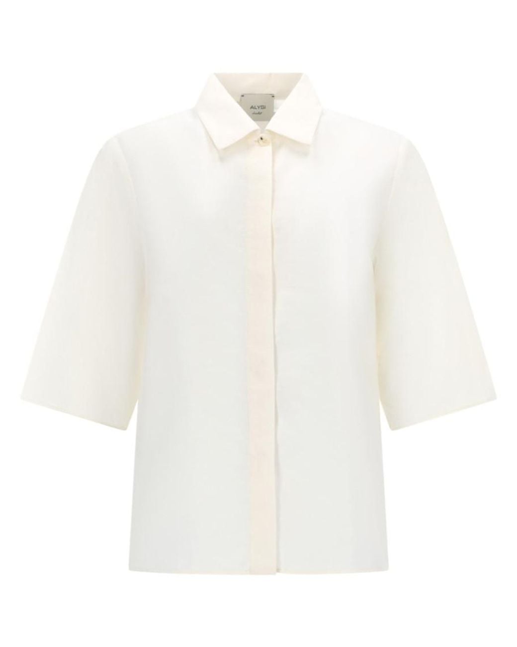 Alysi White Regular Solid Shirt