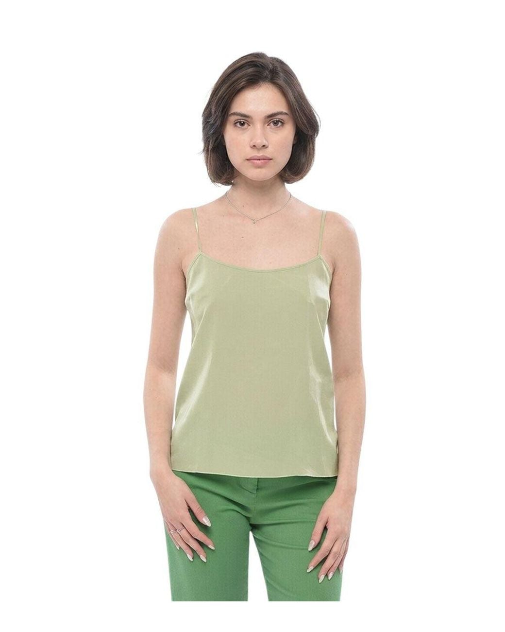 Ermanno Scervino Green Solid Scoop Neck Top