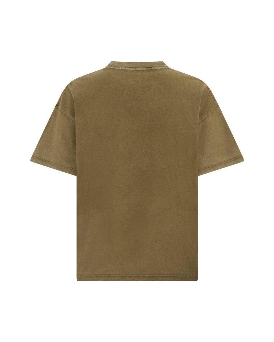 Represent Green Khaki Crew Neck T-Shirt for men