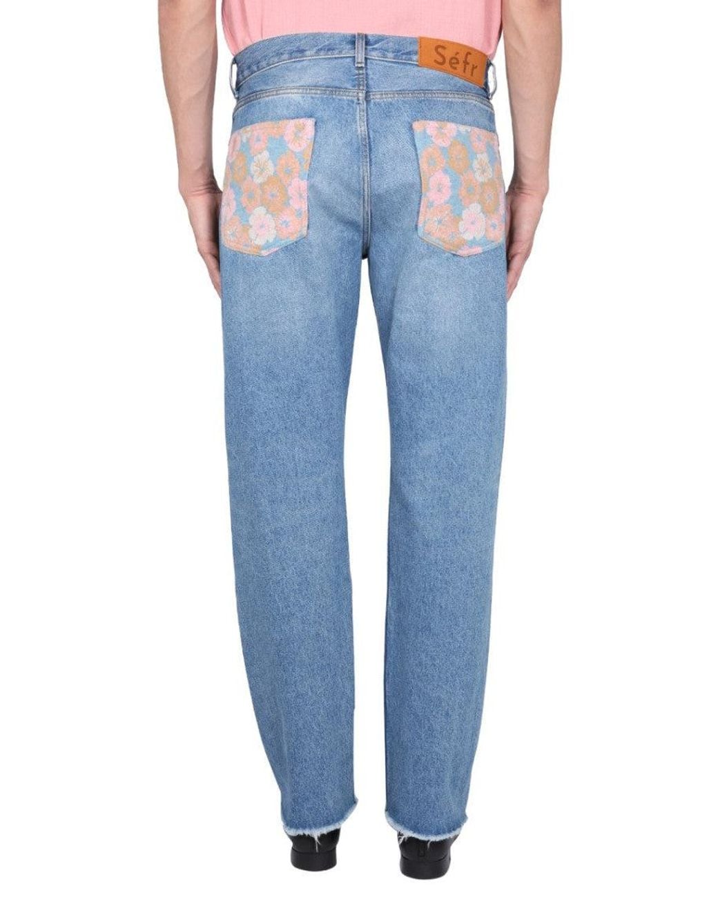 Séfr Blue Straight Jeans for men