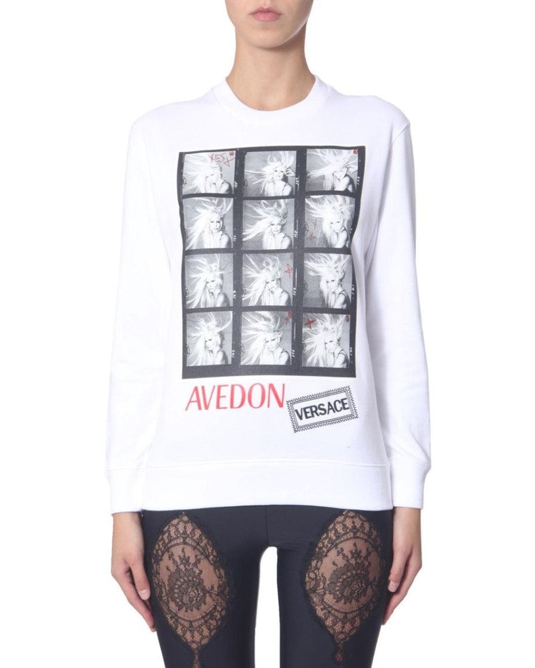 Versace White Graphic Crew Neck Sweatshirt