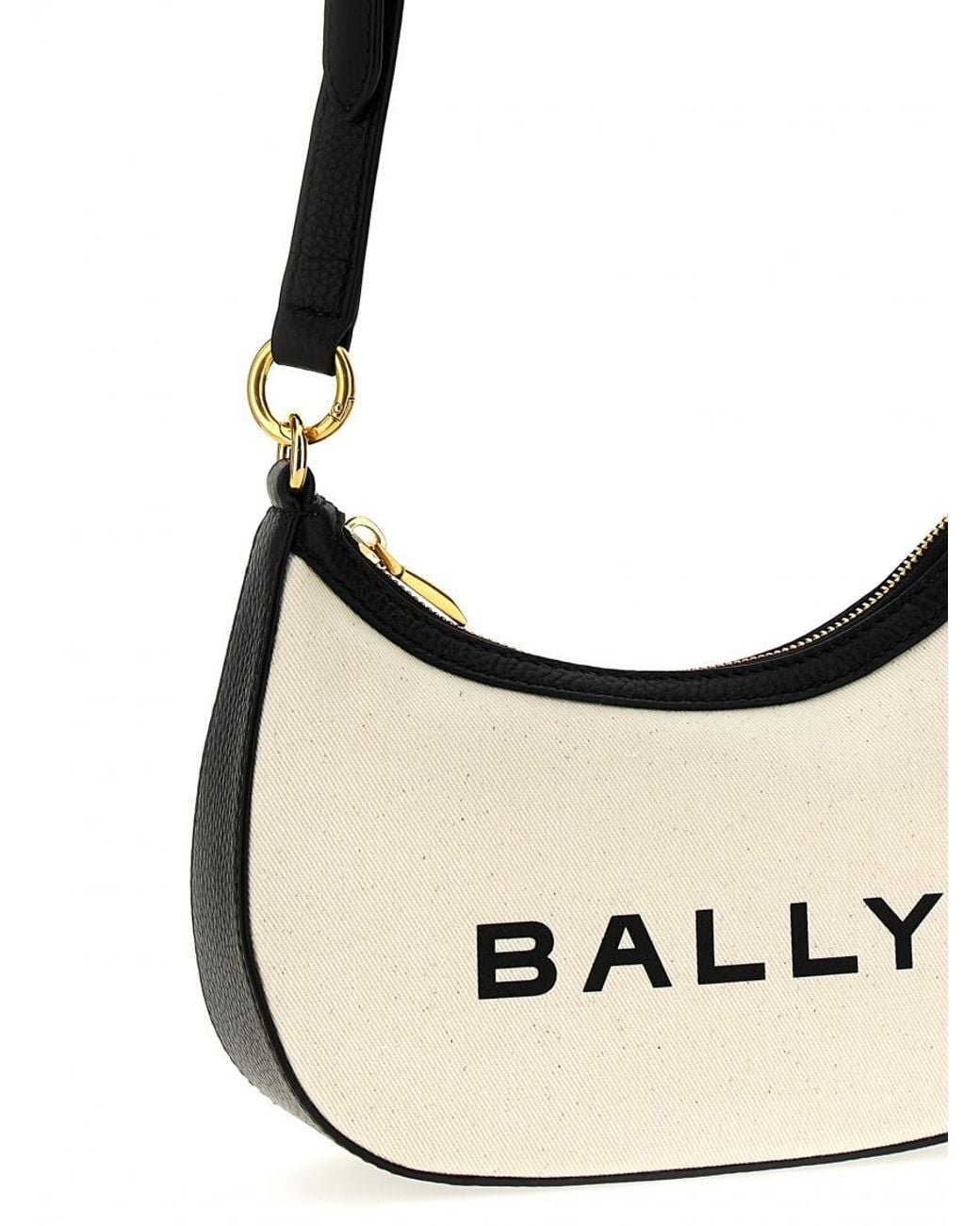 Bally Metallic Blackwhite 'Bar Ellipse' Crossbody Bag