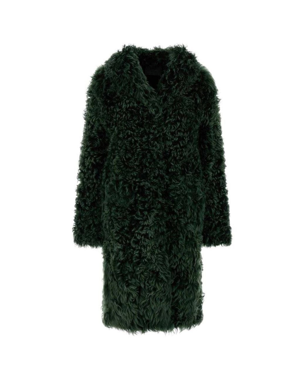 Prada Green Textured V Neck Jacket