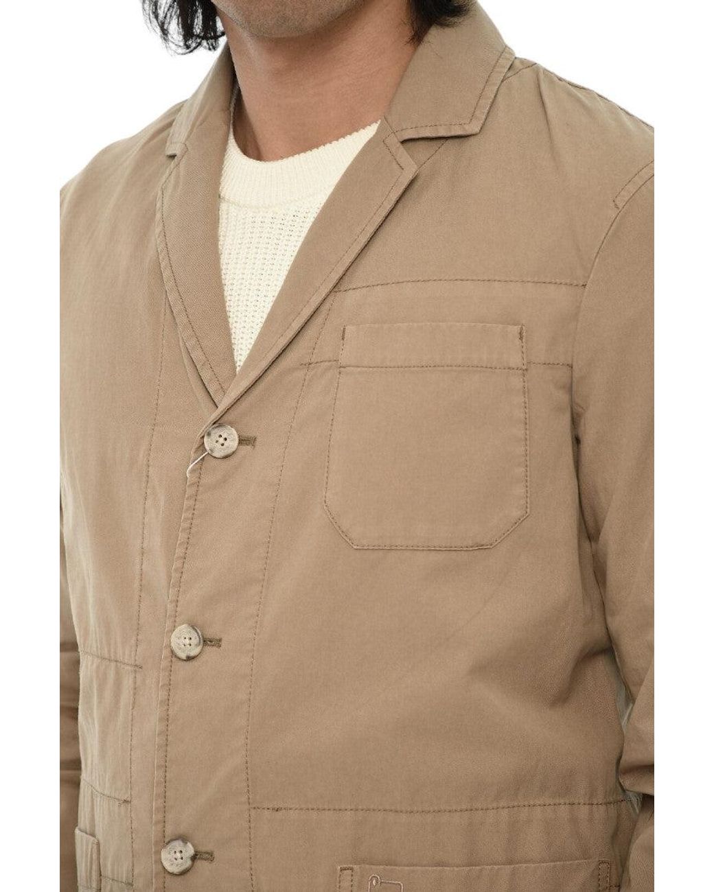 Woolrich Natural Notched Lapel Blazer for men