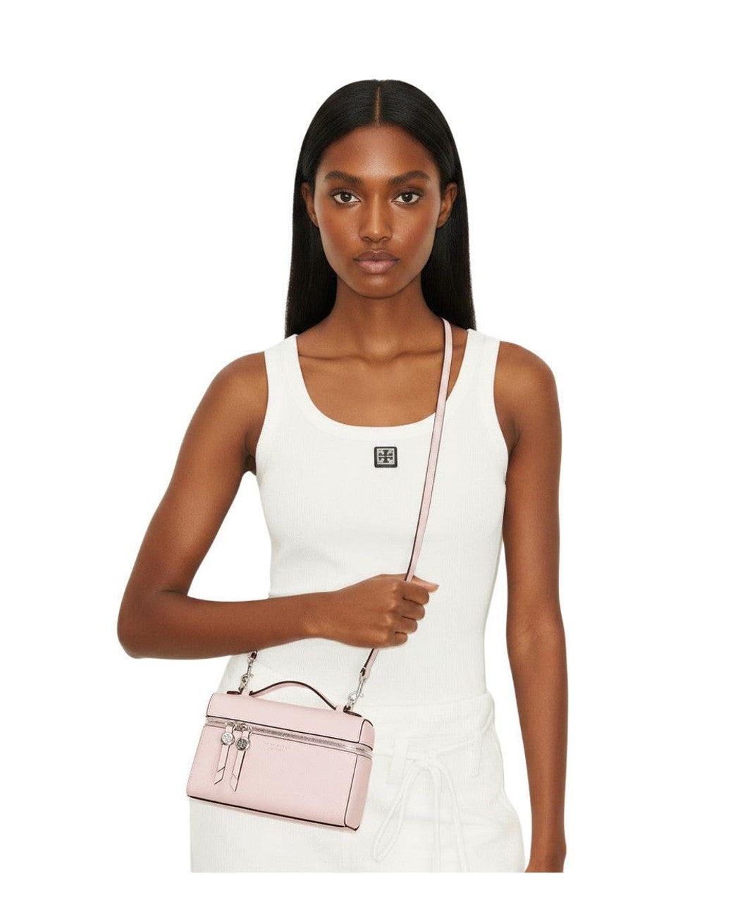 Tory Burch Pink Light Slim Romy Mini Crossbody Bag