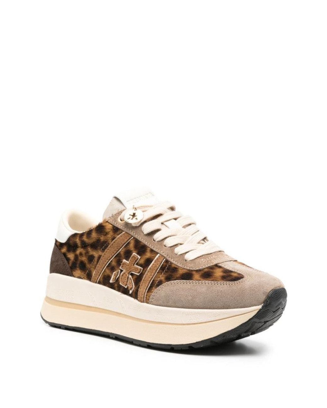 Premiata White Print Color Block Sneakers