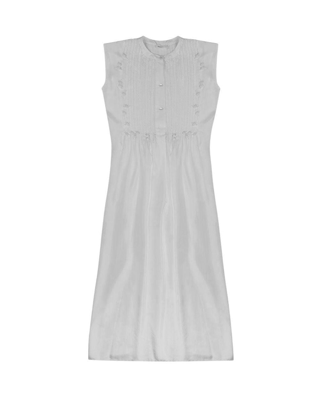 P.A.R.O.S.H. Gray Off Crew Neck Midi Dress
