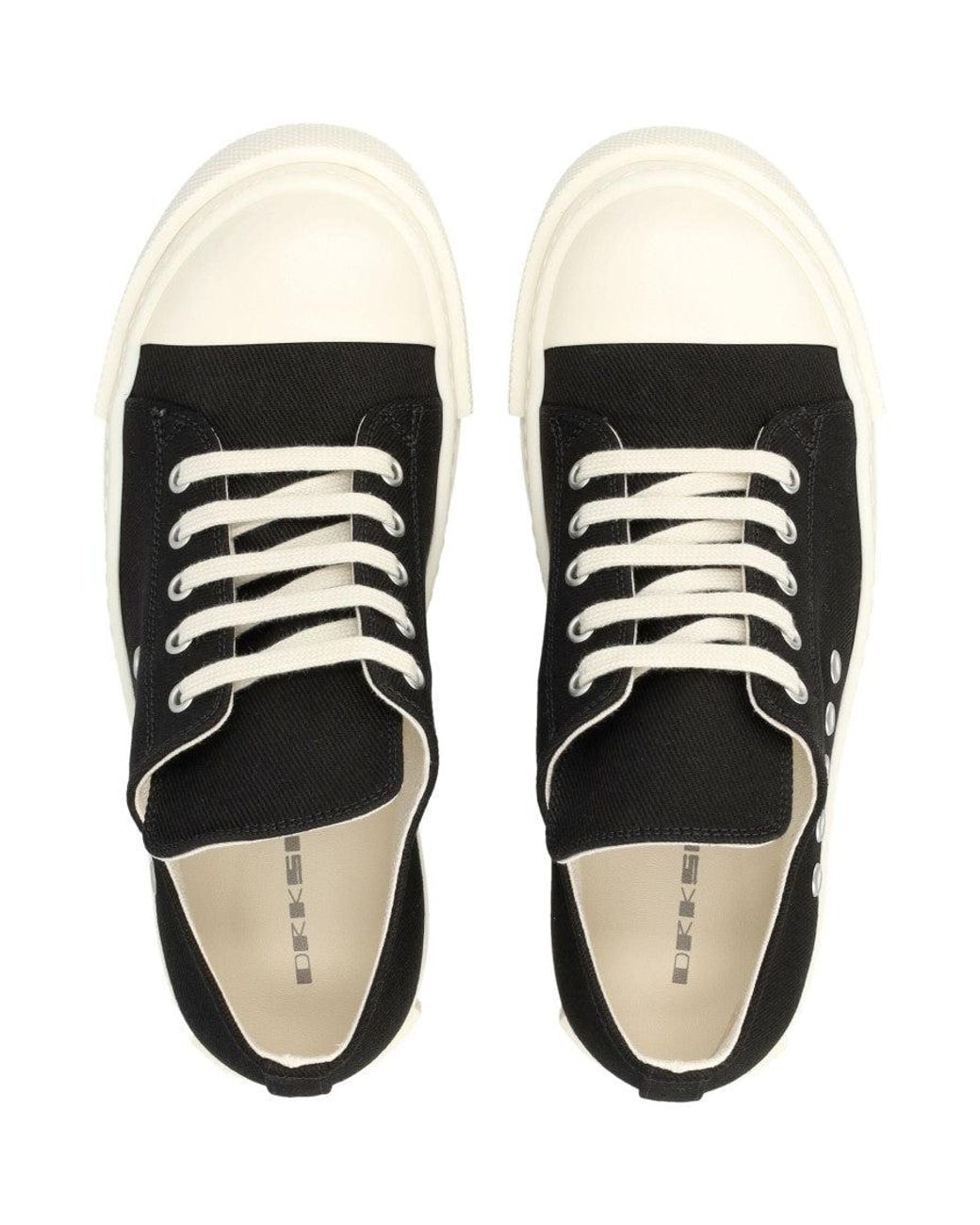 Rick Owens Black Lace-Up Sneakers