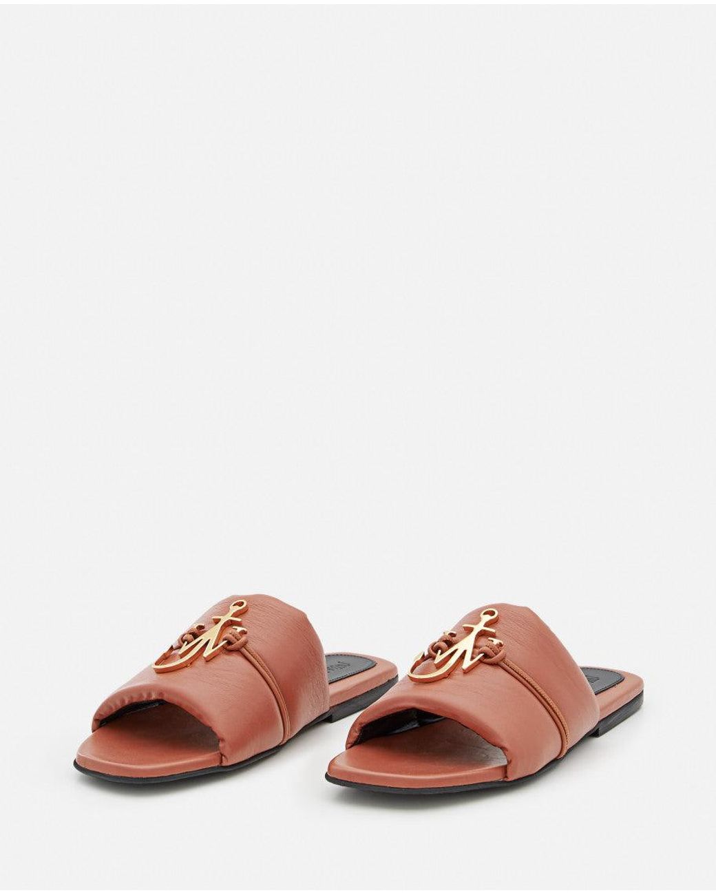 J.W. Anderson Pink Anchor Logo Leather Flats