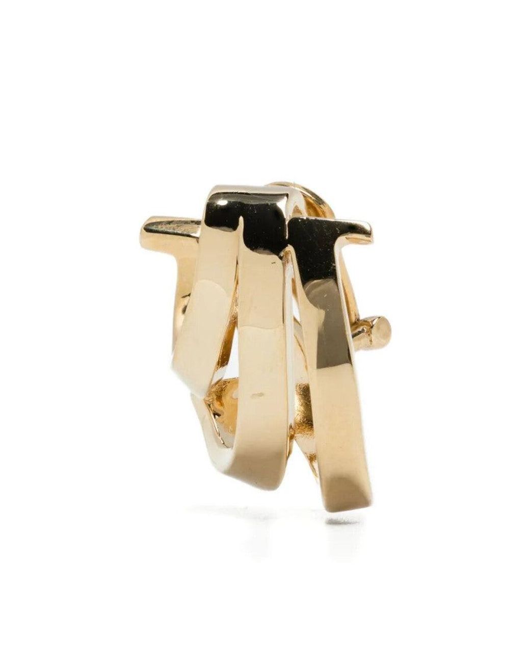 Ferragamo Metallic Golden Leafbig Earrings