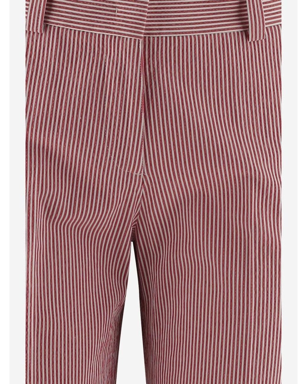 Ql2 Pink Striped Pattern Trousers