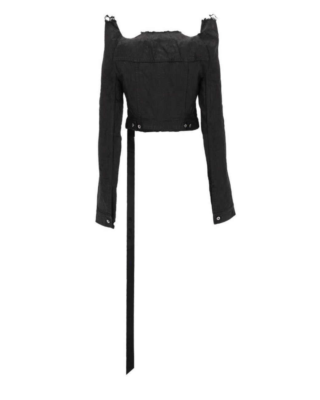 Rick Owens Black Solid V Neck Jacket
