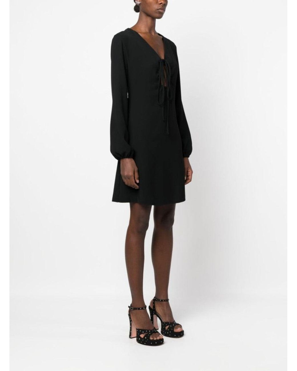 P.A.R.O.S.H. Black Abito V-Neck Keyhole Dress