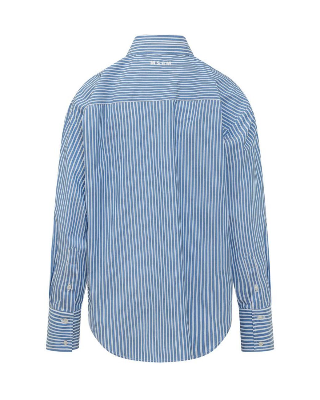 MSGM Blue Logo Stripes Shirt