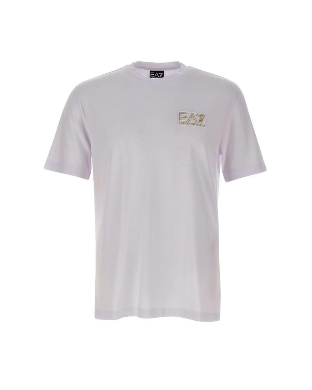 EA7 Gray Regular Logo T-Shirt for men