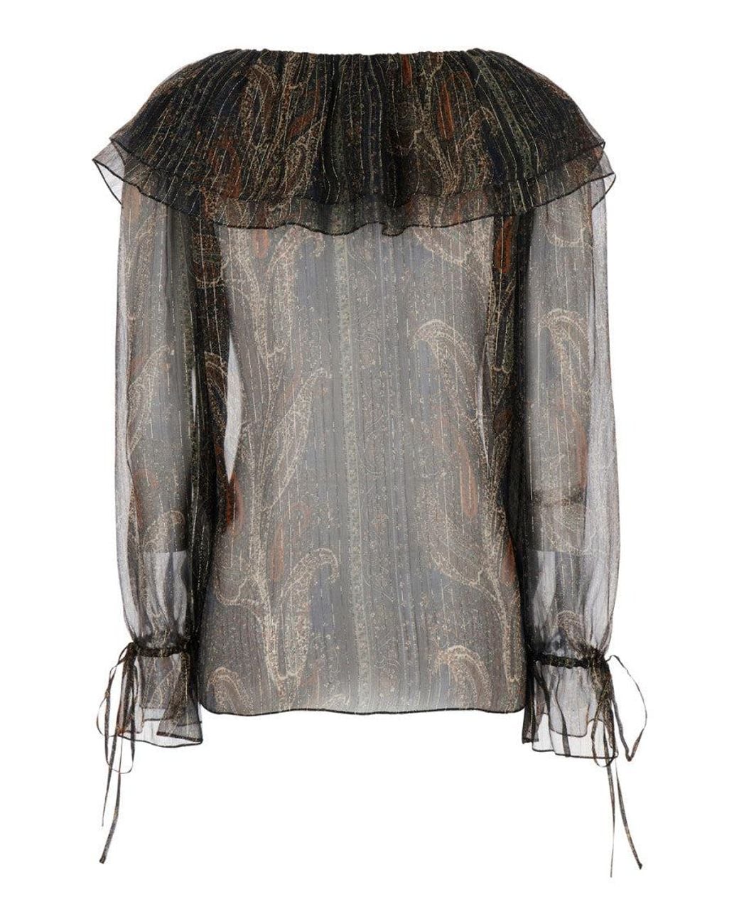 Saint Laurent Black Off-Shoulder Blouse