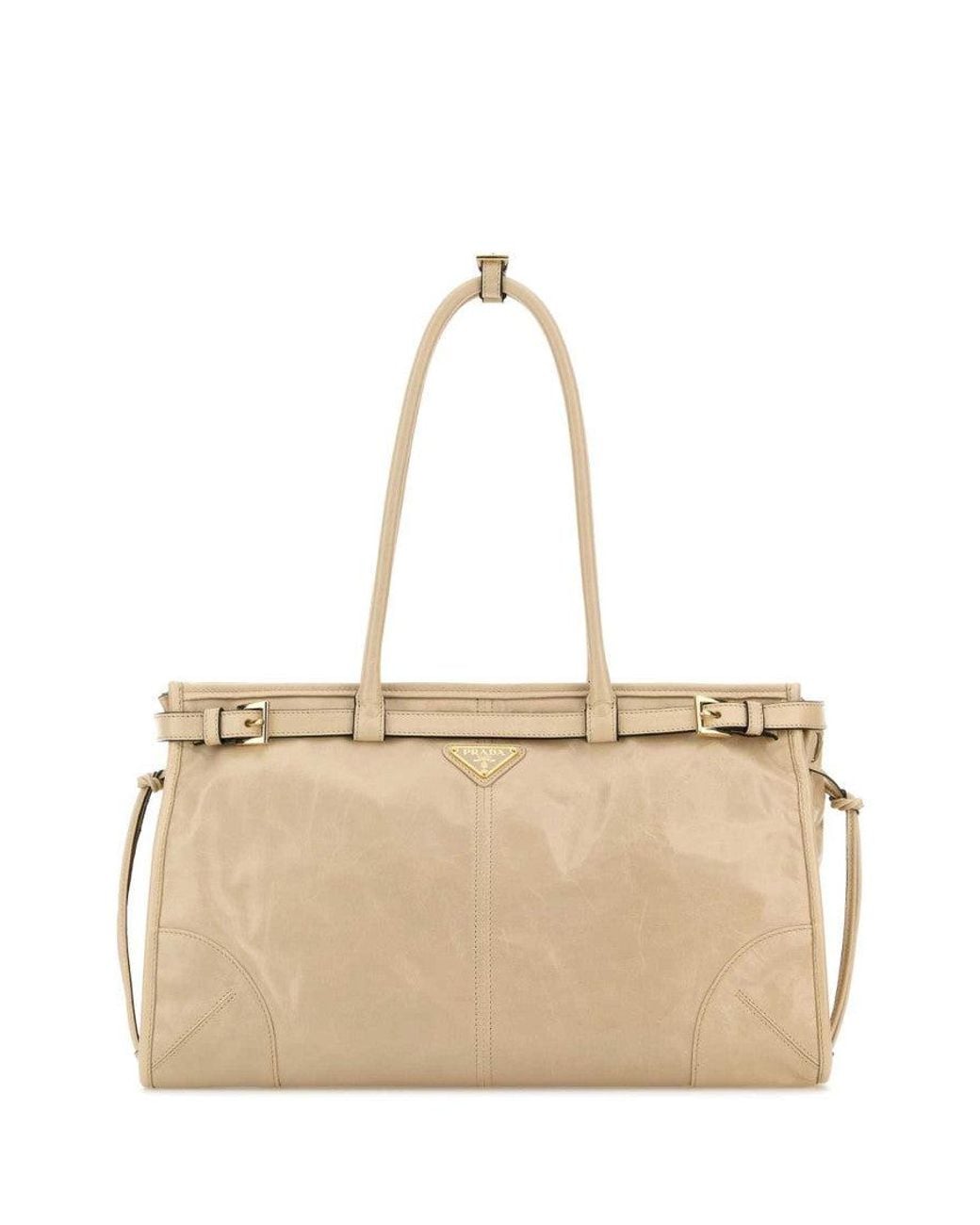 Prada Natural Leather Shoulder Bag